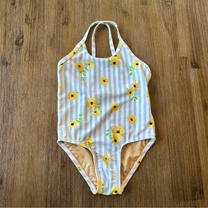 4/20$ Old Navy Toddler Blue Striped Floral One Piece Swimsuit size 3T